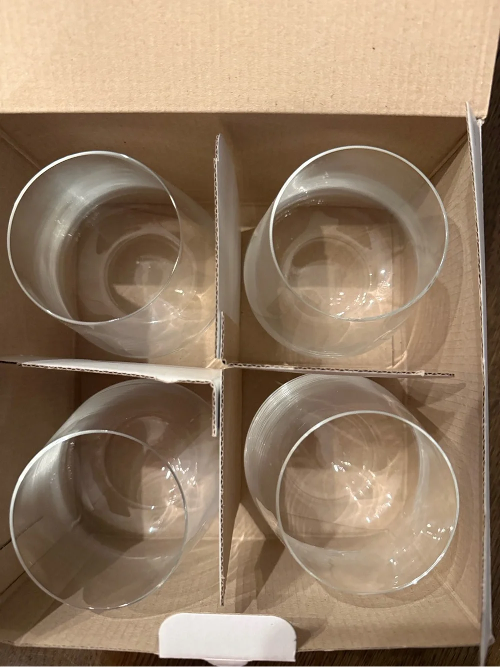 Food Network Clear Stemless White Wine Crystal Glasses - Set of 4